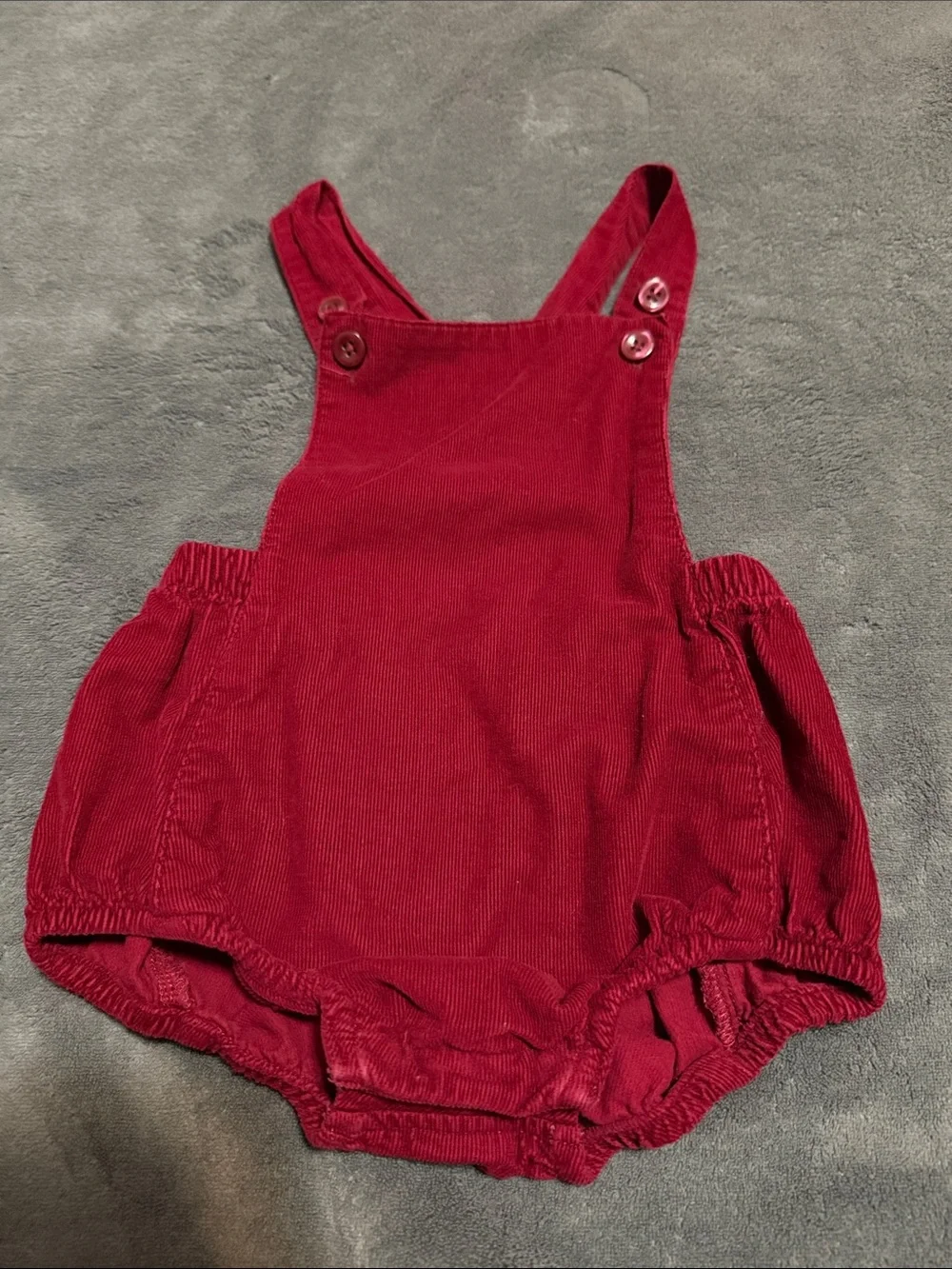 Old Navy Red Corduroy Baby Romper Overalls